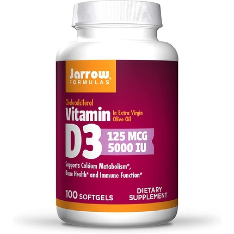 Jarrow Formulas Vitamin D3 5000 IU Bone Health Immune Function & Calcium Metabolism Support 100 Softgels