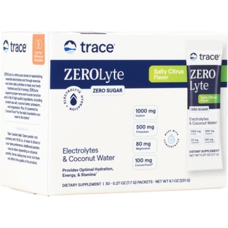 Trace Minerals Zerolyte Salty Citrus Sugar Free Electrolyte Powder Drink Mix