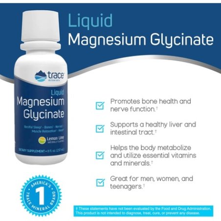 Trace Minerals Magnesium Glycinate Liquid Supplement for Men, Women, & Teens