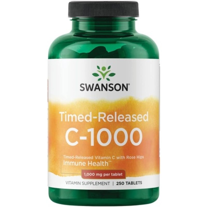 Swanson Timed-Release Vitamin C with Rose Hips Antioxidant Supplement 1000mg 250 Tablets