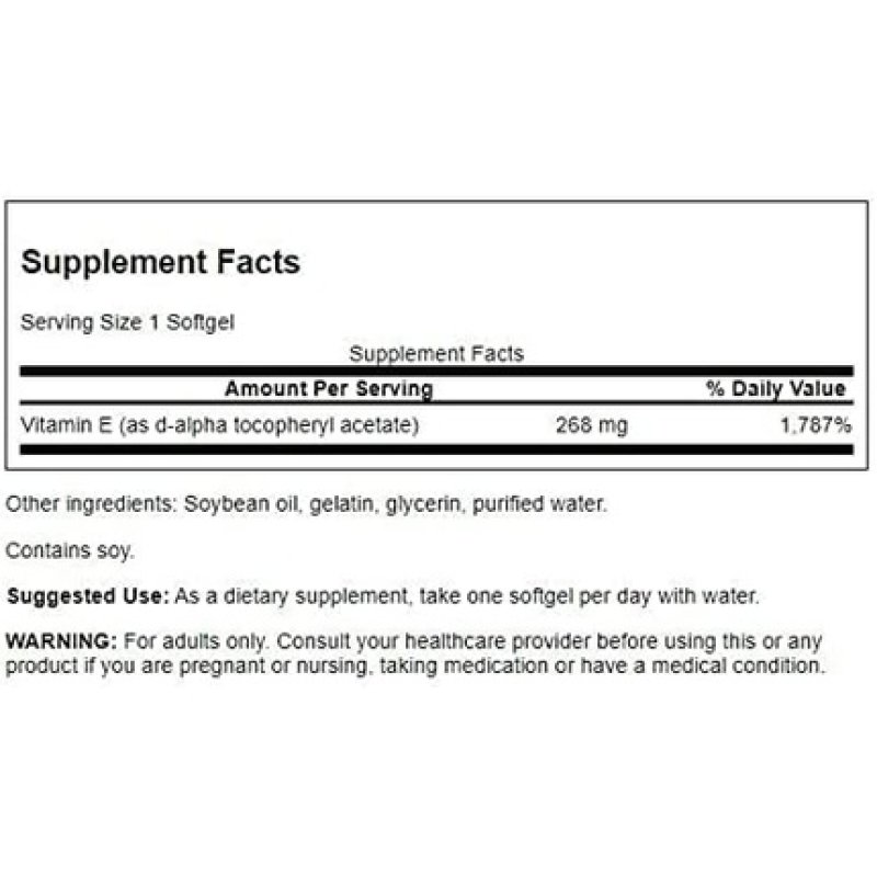 Swanson Natural Vitamin E 400 IU 268mg 100 Softgels