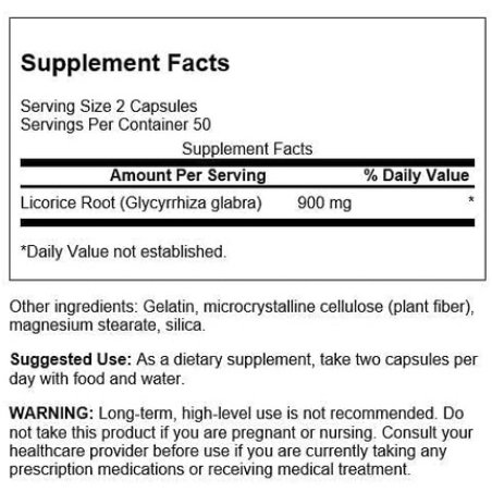 Swanson Licorice Root 450mg 100 Capsules