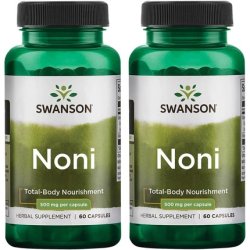 Swanson Noni 500mg Herbal Supplement 60 Capsules - Pack of 2