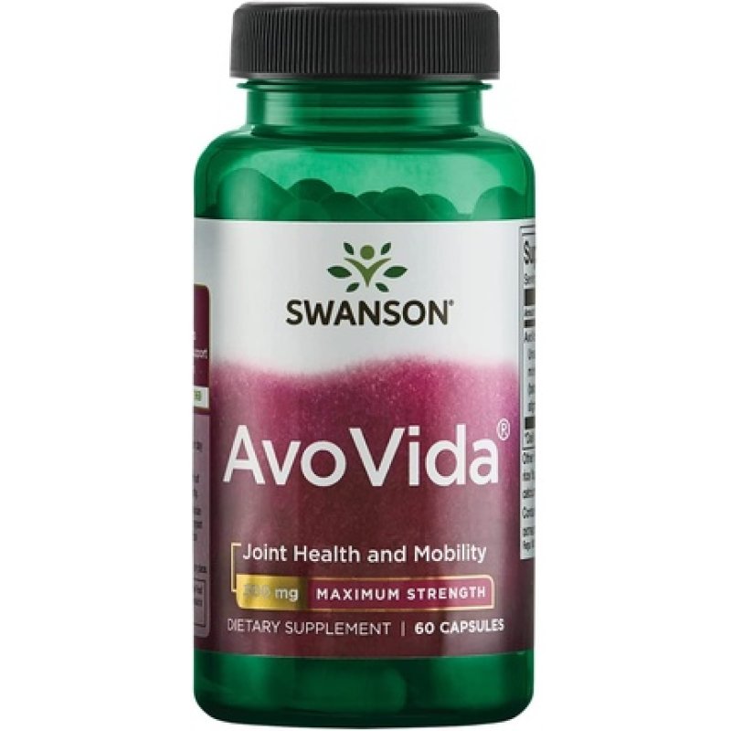 Swanson Avocado Soy AvoVida Maximum Strength ASU Supplement for Joints 300mg 60 Capsules
