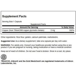 Swanson Albion Chelated Copper 2 Milligrams 60 Capsules