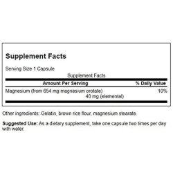 Swanson Magnesium Orotate 654mg 60 Capsules