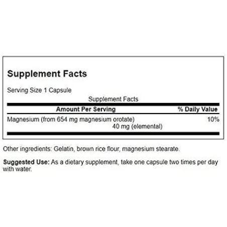 Swanson Magnesium Orotate 654mg 60 Capsules