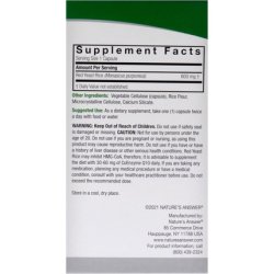 Nature's Answer Red Yeast Rice Herbal Supplement Vegetarian Capsules 90 Count