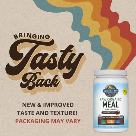 Garden of Life Organic Vegan Meal Replacement Raw Plant Based Protein Powder Chocolate 35.9oz (2lb 4oz/1,017g)