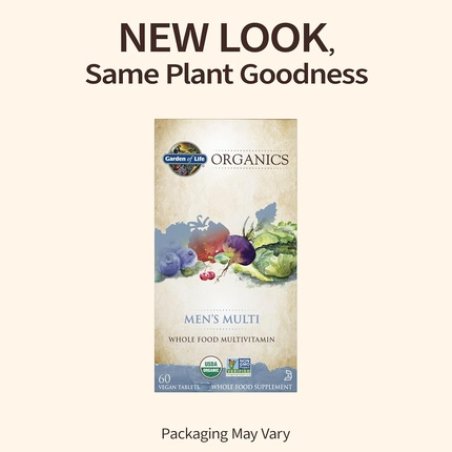 Garden of Life Organics Whole Food Multivitamin for Men 60 Tablets - Vegan