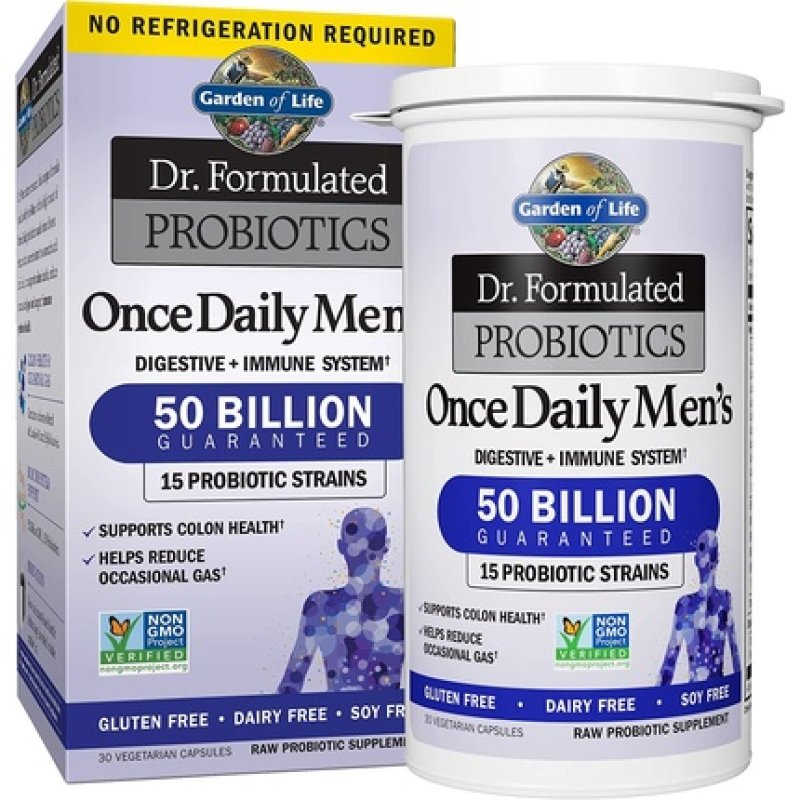 Garden of Life Probiotics for Men and Adults Dr. Formulated Once 50 Billion CFU with Organic Prebiotic 30 Count