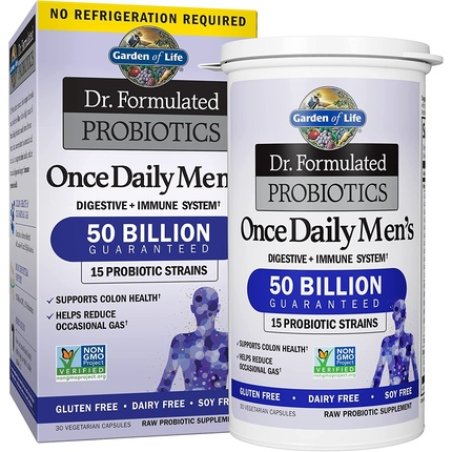 Garden of Life Probiotics for Men and Adults Dr. Formulated Once 50 Billion CFU with Organic Prebiotic 30 Count