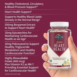 Garden of Life Heart Health Supplement with Folate, Bergamot, and Green Tea