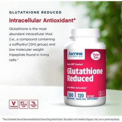 Jarrow Formulas Glutathione Reduced Multivitamin Capsules 500mg 120 Count 200g