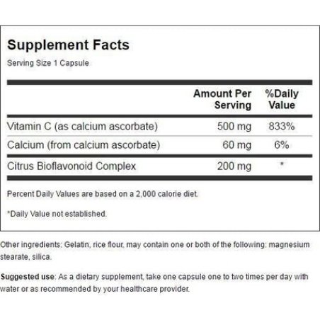 Swanson Buffered Vitamin C with Bioflavonoids 500mg 100 Capsules