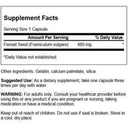 Swanson Fennel 480mg 100 Capsules