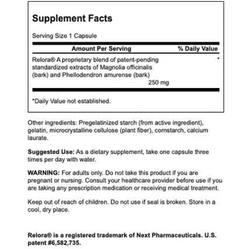 Swanson Relora 250mg 90 Capsules