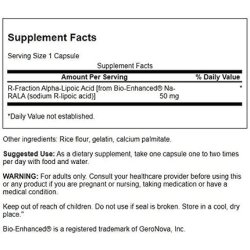 Swanson Regular Strength R-Fraction Alpha Lipoic Acid 50mg 60 Capsules - Pack of 2