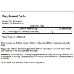 Swanson TMG Trimethylglycine 500mg 90 Capsules