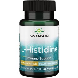 Swanson Ajipure L-Histidine Pharmaceutical Grade Amino Acid 500mg 60 Veg Capsules