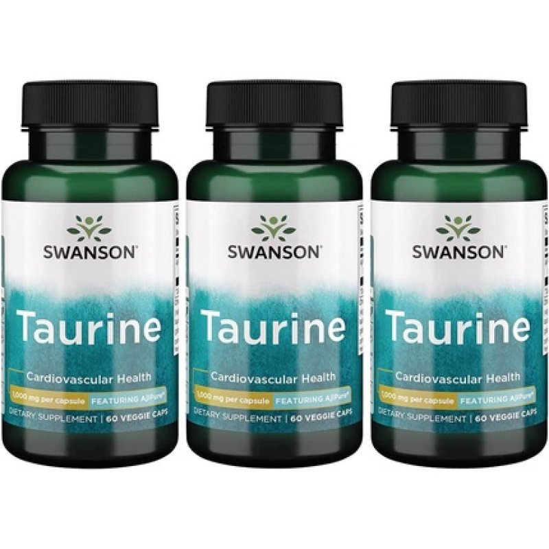 Swanson Ajipure Taurine Amino Acid 1000mg 60 Veg Capsules