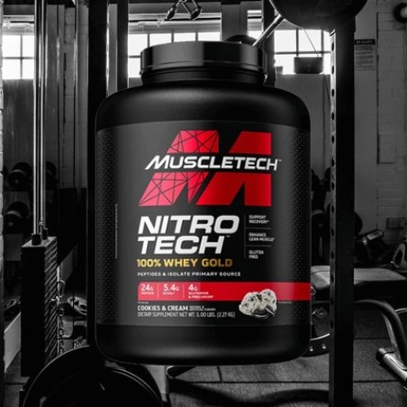 MuscleTech NitroTech 100% Whey Gold Protein Powder 71 Servings 2.27kg Cookies & Cream