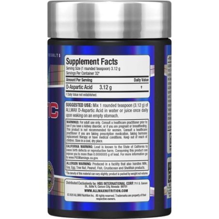 Allmax Nutrition D-Aspartic Acid 100g