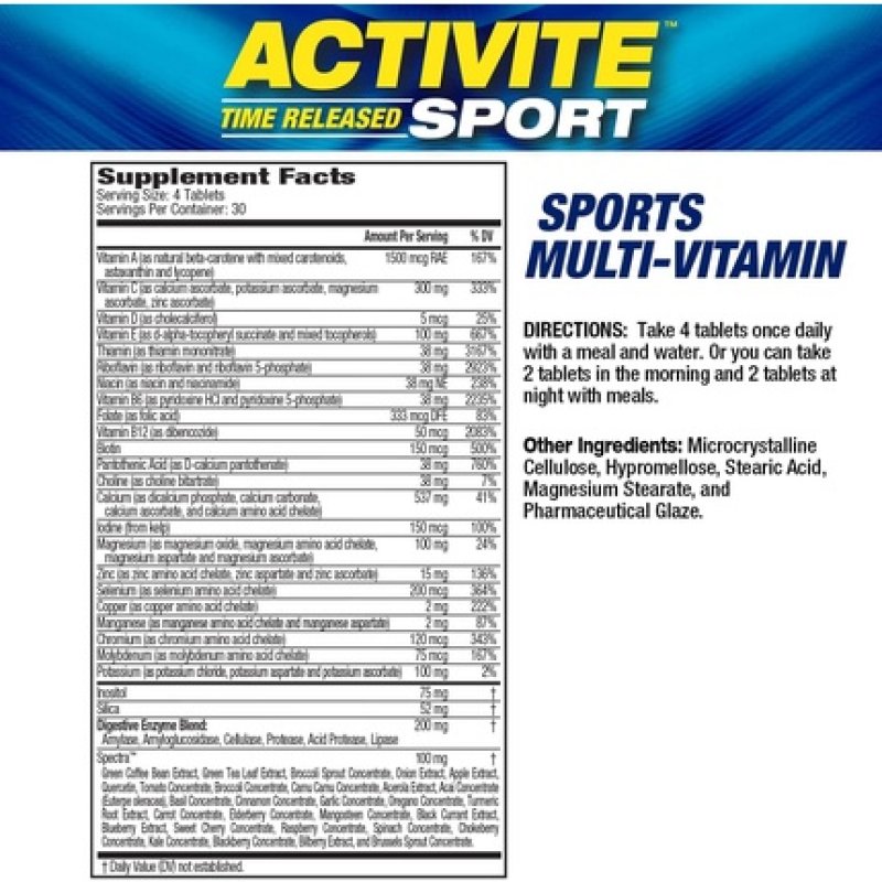 Mhp Activite Sport Multi Vitamin with 25 Vitamins and Minerals