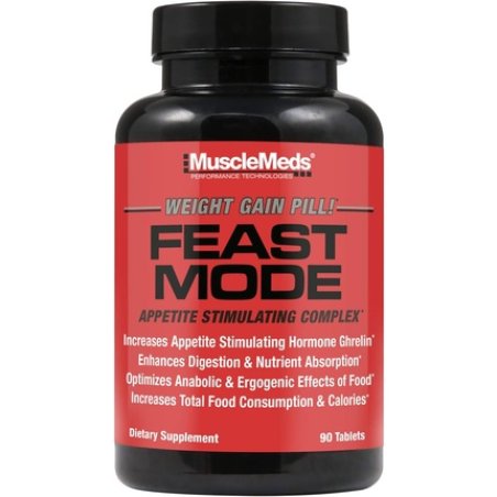 Musclemeds Feast Mode Appetite Stimulant Weight Gain Pills with Digestive Enzymes