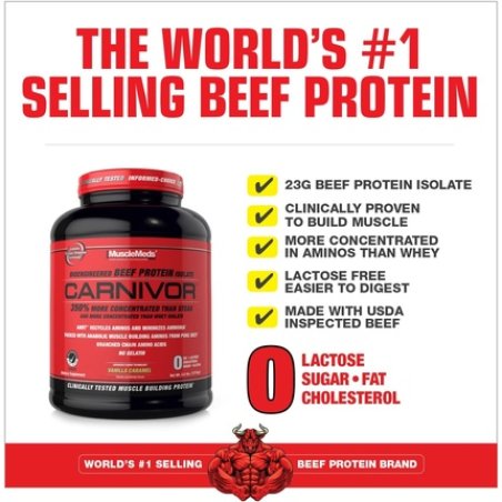 Musclemeds Carnivor Bioengineered Beef Protein Isolate Vanilla Caramel 3.9