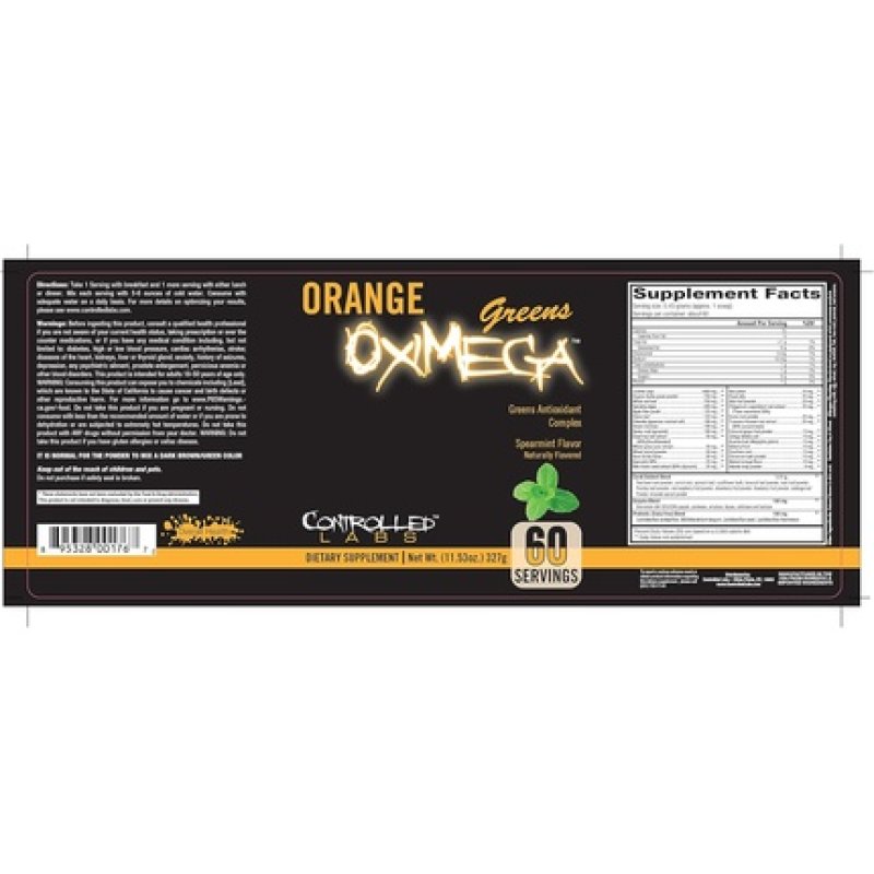 Controlled Labs Orange Oximega Greens Spearmint 0.72 Lb 60 Servings