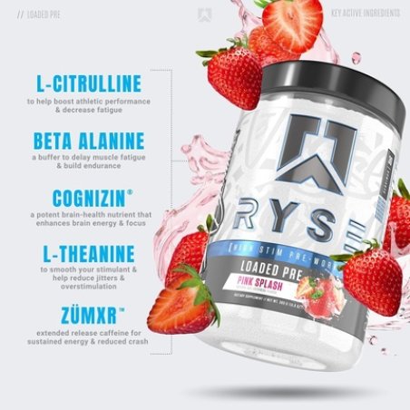 Ryse Loaded Pre Workout Powder Supplement for Men and Women - Pumps, Energy, Focus