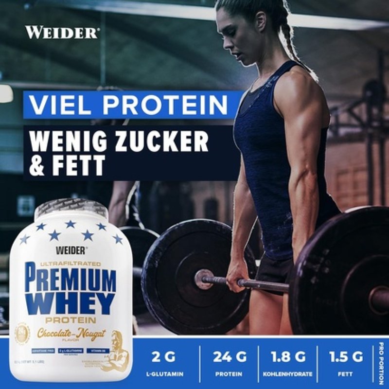 Weider Premium Whey Protein Powder Chocolate Nougat 33g Protein
