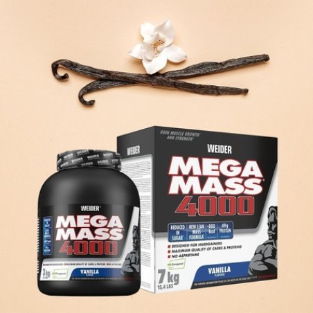 Weider Mega Mass 4000 Weight Gainer Shake for Weight Gain Vanilla with Protein