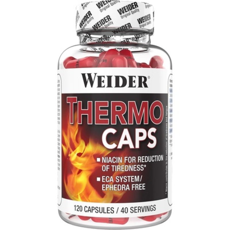 Weider Thermo Caps Energy Capsules with Carnitine, Green Tea, Guarana & Cayenne