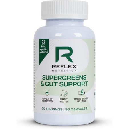 Reflex Nutrition Supergreens & Gut Support with 33 Active Ingredients - Prebiotics