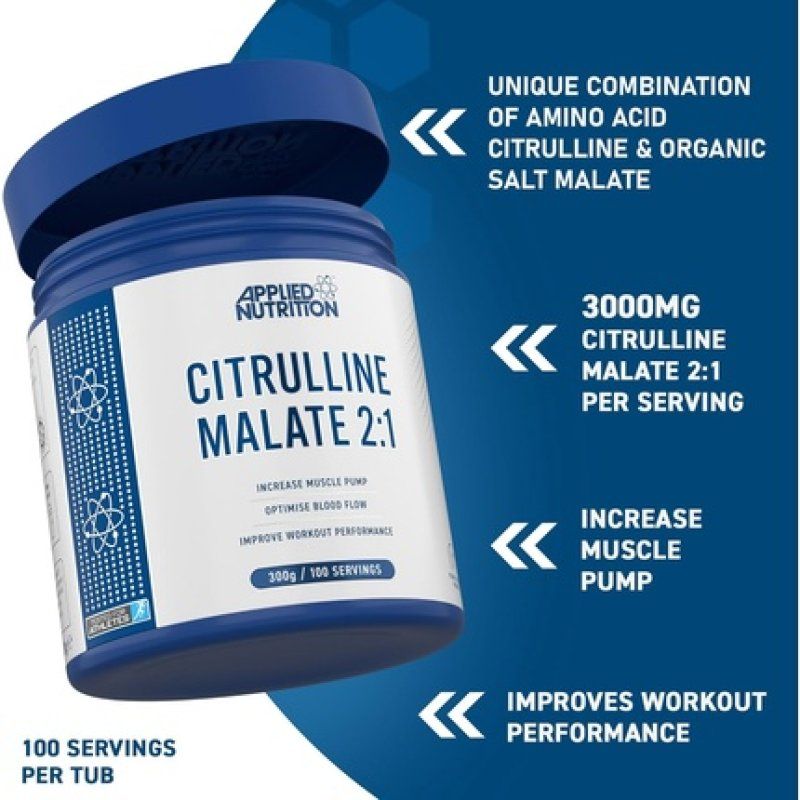 Applied Nutrition Citrulline Malate 2:1 3000mg Per Serving Nitric Oxide
