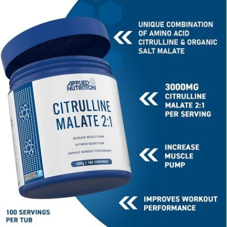 Applied Nutrition Citrulline Malate 2:1 3000mg Per Serving Nitric Oxide
