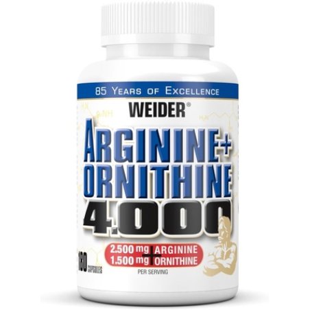 Weider Arginine Ornithine 4000 High Dose L-Arginine Capsules