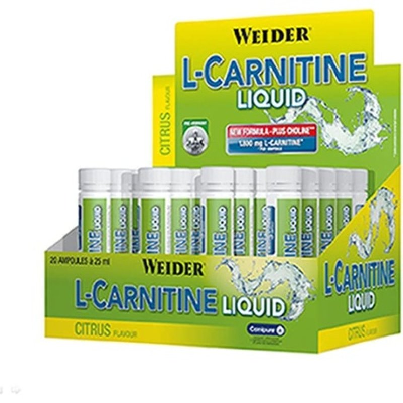 Weider L-Carnitine Liquid Packs Purest L-Carnitine 20 Ampoules