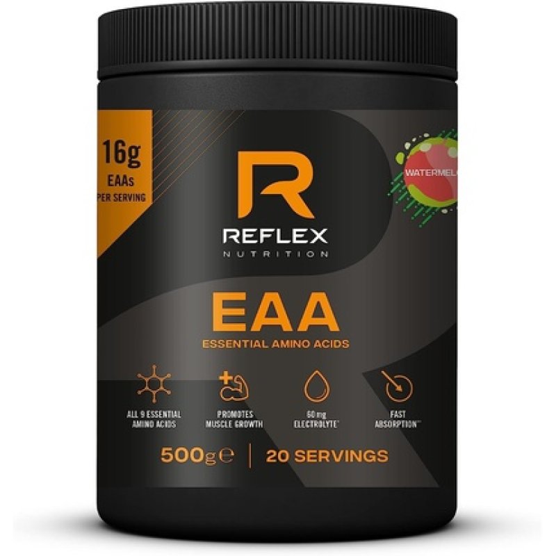Reflex Nutrition Premium EAA All 9 Essential Amino Acids with Vitamin B6, Piperine and Magnesium 500g Watermelon