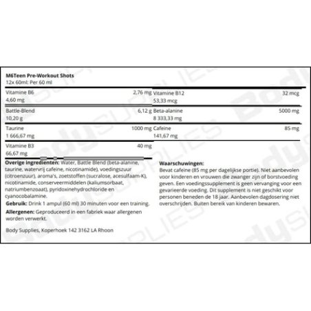 Pre Workout M6teen Liquid Mojito