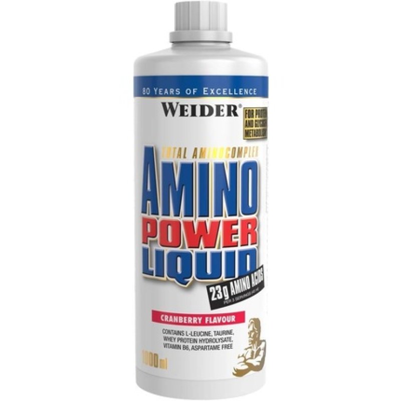 Weider Amino Power Liquid 1L Cranberry Essential Amino Acids L-Leucine