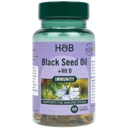 Holland & Barrett Black Seed Oil with Vitamin D 60 Capsules