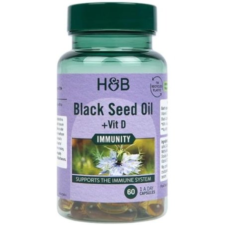 Holland & Barrett Black Seed Oil with Vitamin D 60 Capsules
