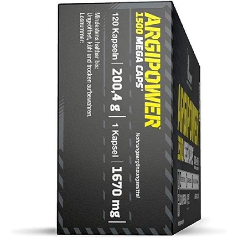 OLIMP ArgiPower 1500 Mega Caps High Concentration L-Arginine Hydrochloride Dietary Supplement 120 Capsules