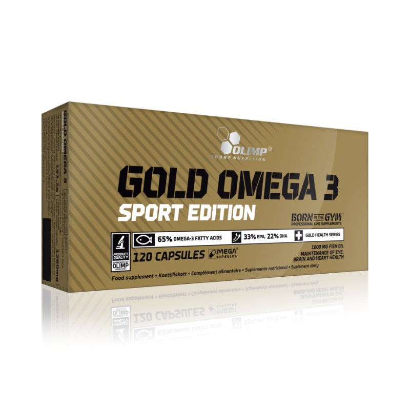 OLIMP Gold Omega 3 Sport Edition Dietary Supplement with Fatty Acids and Vitamin E 120 Capsules