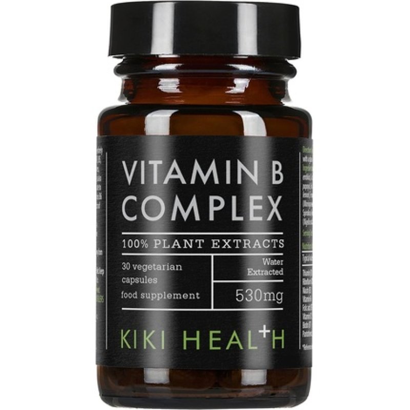 KIKI Health Plant-Based Vitamin B Complex Including B1, B2, B3, B5, B6, B7, B9, and B12 Essential Vegan-Friendly B