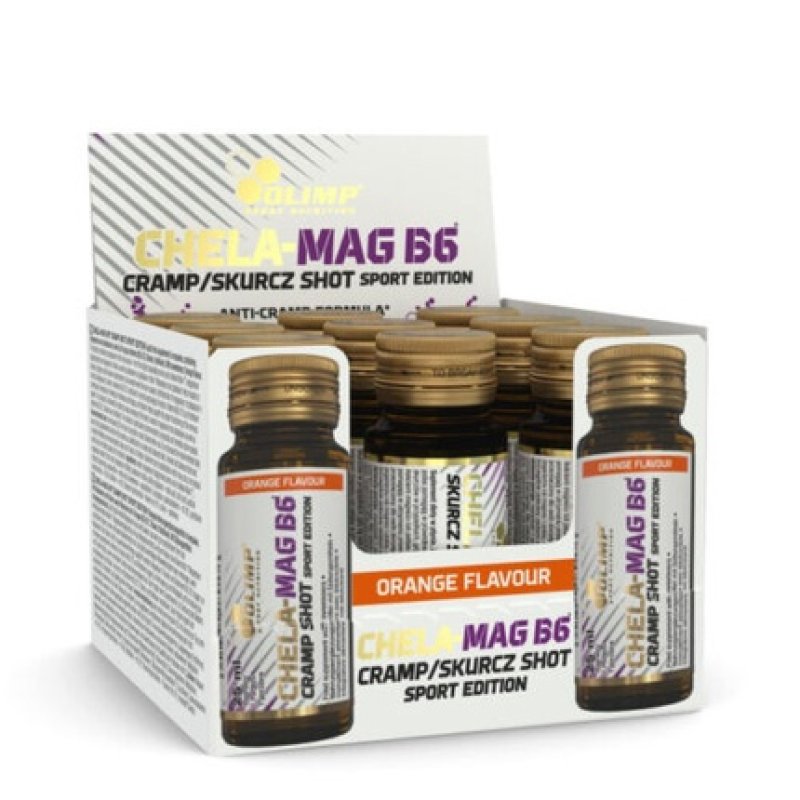 Olimp Chela Mag B6 Cramp Shot 9 x 25ml Magnesium Vitamin B6 - Bonus Included