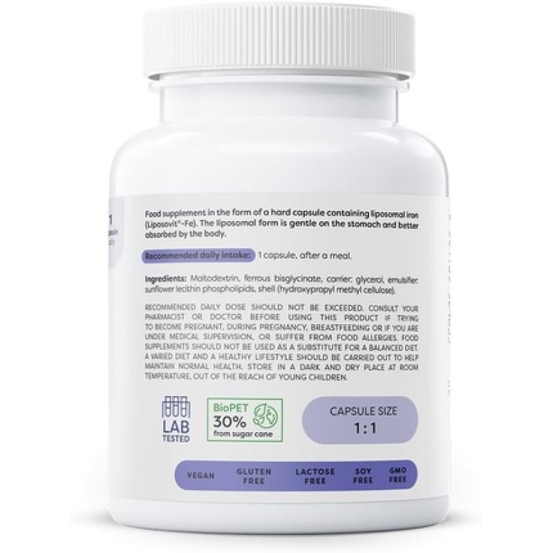 Osavi Liposomal Iron 20mg - 60 Vegan Capsules